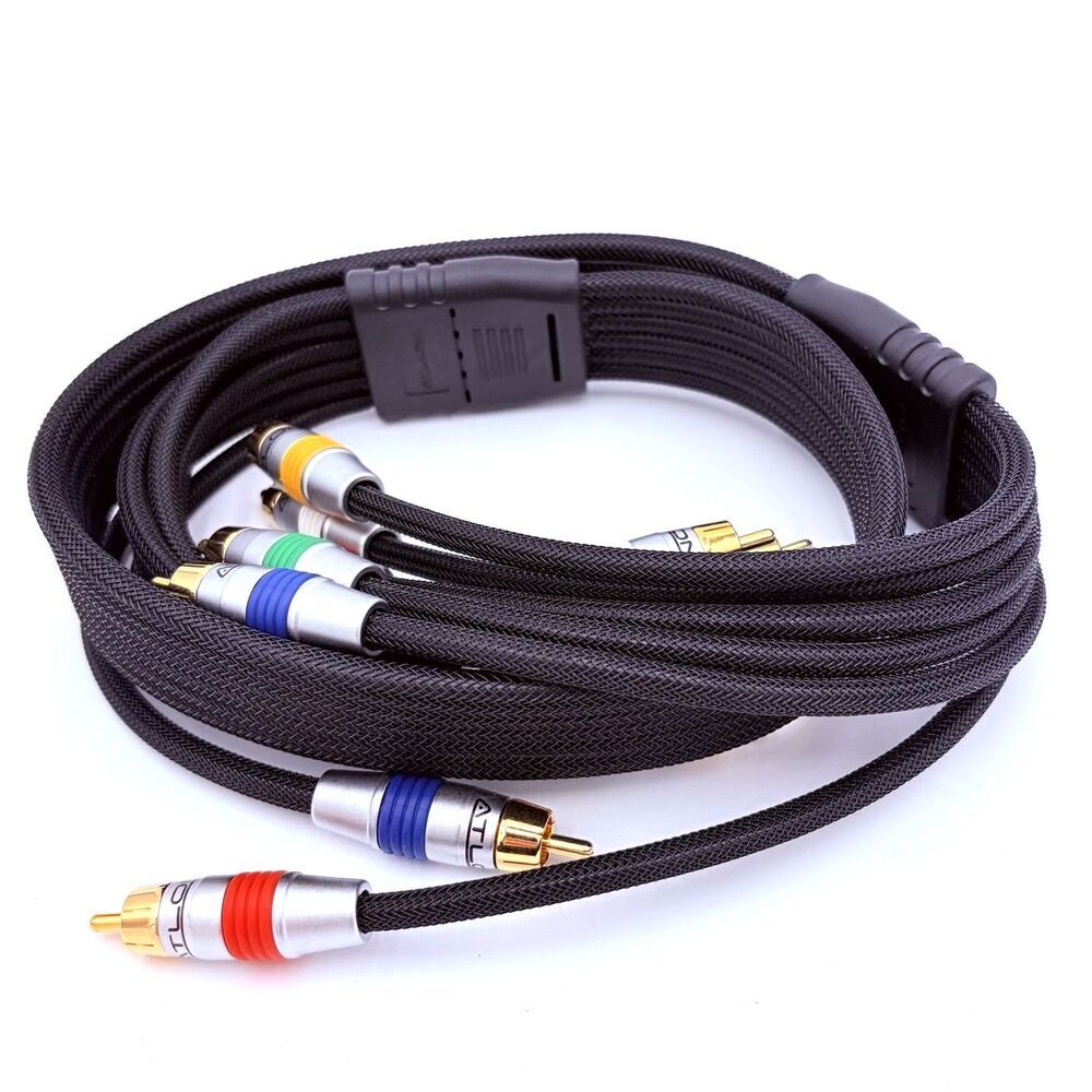 Atlona 5-RCA Component Video + Stereo‎ Audio Cable, Gold-Plated, Braided Jacket